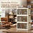 4-tier Storage Cabinets, Foldable and Stackable, Plastic, Beige + Gray-1028011292