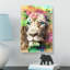 Blue Eyed Lion in Abstract - Wrapped Canvas-55315931