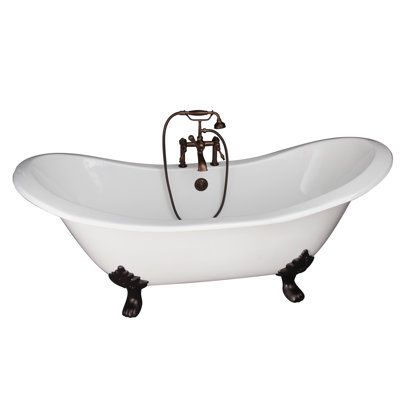 72'' x 30'' Freestanding Soaking Cast Iron Bathtub