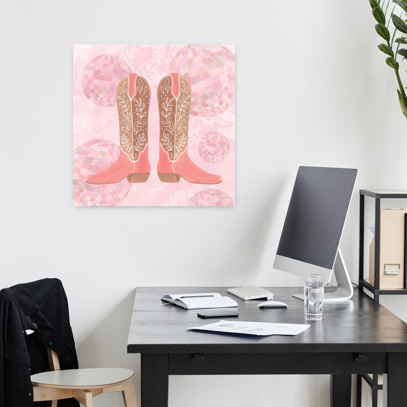 Disco Cowgirl I, art contemporain abstrait, H 18 po x l 18 po
