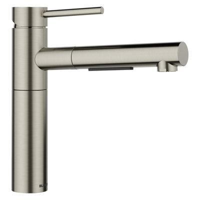 Robinet de cuisine à double jet coulissant Alta II - Platine satiné