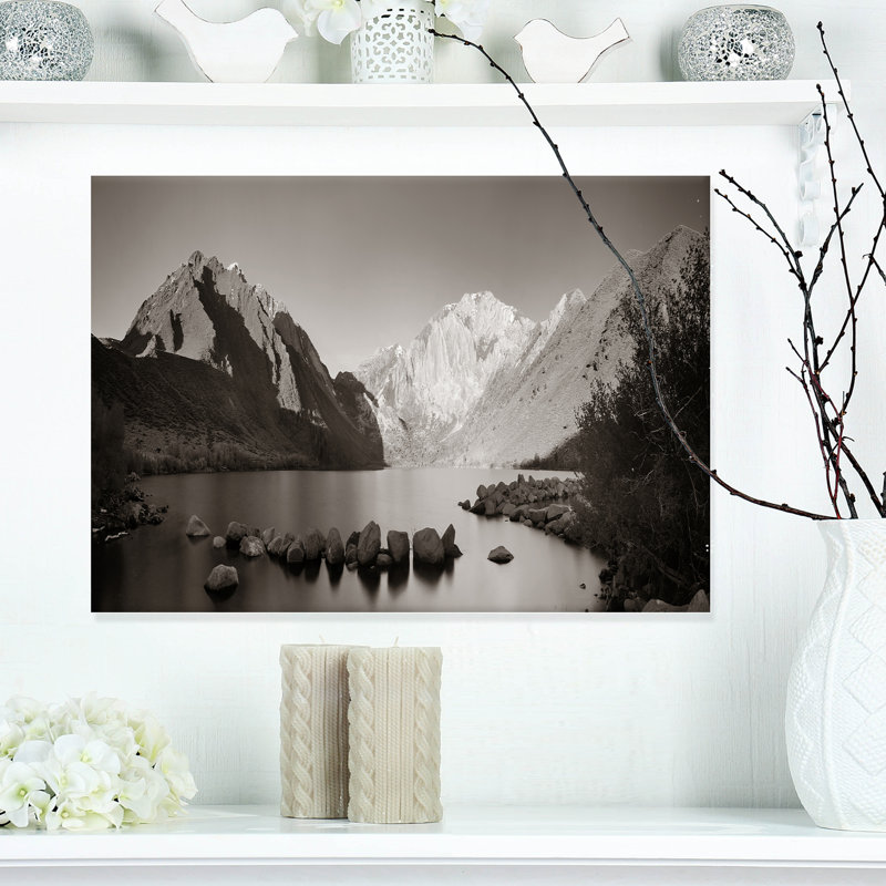 " Snow Mountain Lake PanoramaPhotograph ", 12" H x 20" W x 1" D, Floater Framed Canvas