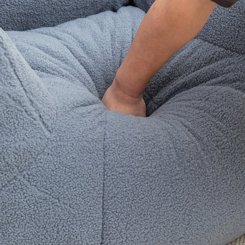 Fauteuil à billes, canapé-lit rembourré moderne, Bleu clair