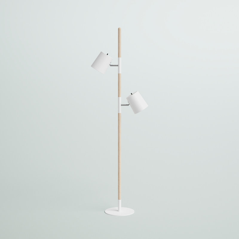 Grondin 61.5'' Tree Floor Lamp, Matte White, Matte White