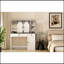 Table de maquillage Farmhouse, coiffeuse de 43 po de largeur avec miroir éclairé et tiroir de maquillage, grande coiffeuse moderne avec porte-séchoir pour chambre à coucher, blanc
