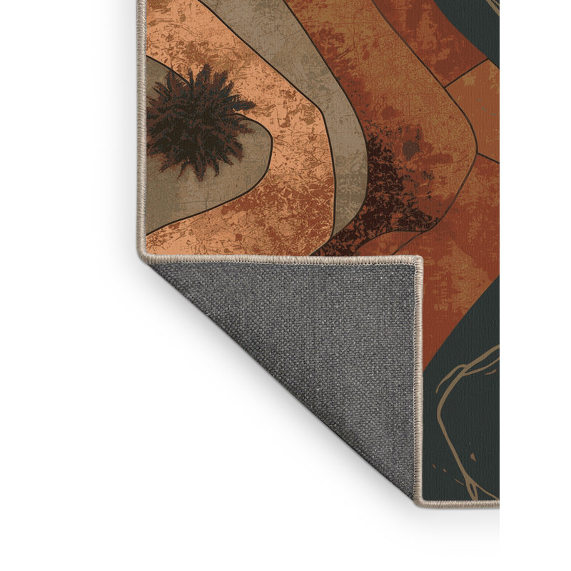 Tapis brun moelleux doux et moelleux au look rustique de style rustique himrod, 5 x 7
