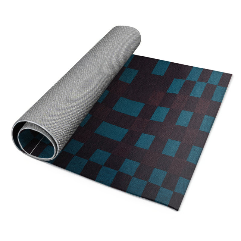 Tapis intérieur / extérieur mauve à carreaux, Rectangle 9 pi x 12 pi