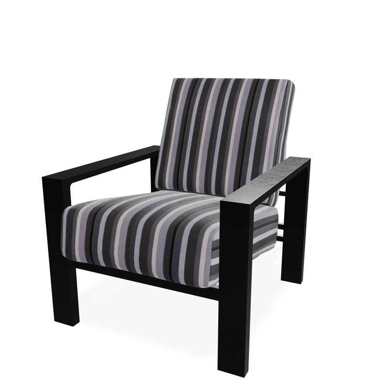 Chaise avec accoudoirs à coussin profond Larssen, Noir, Granit sensoriel