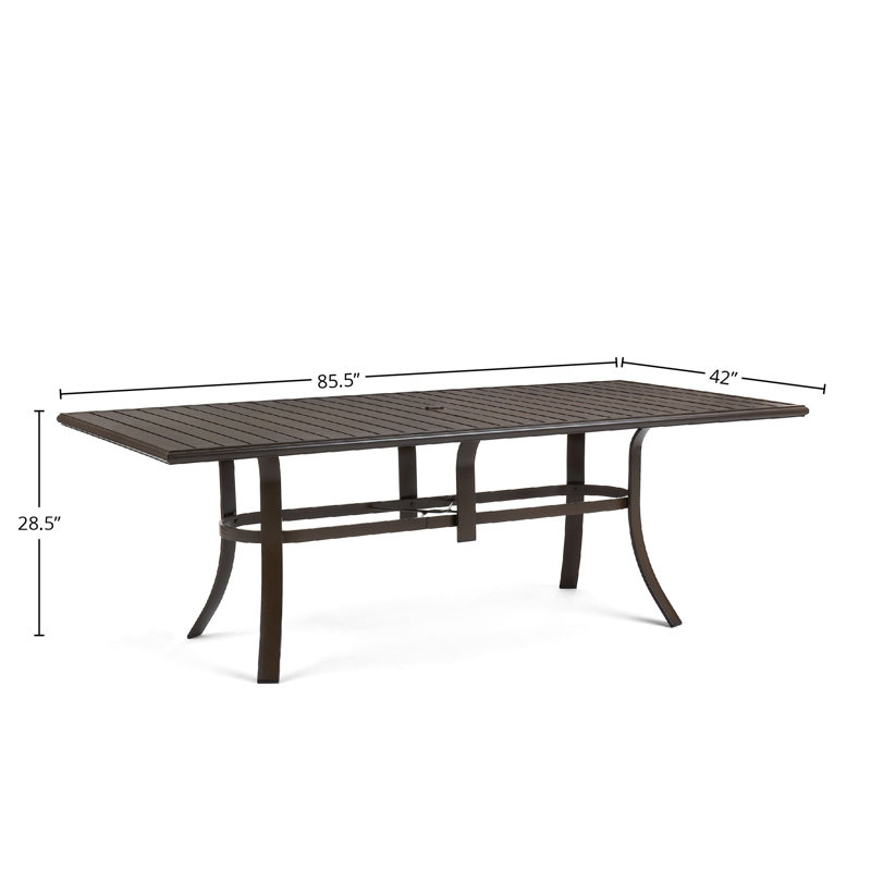 Aluminum Dining Table, Java, 28.5" H x 85" W x 42" D