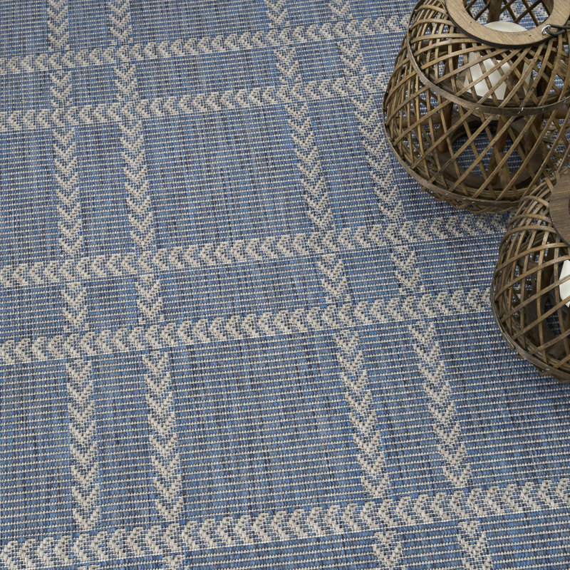 Tapis bleu marine moderne 4 pi x 6 pi Manderella, Marine, Rectangle 4pi x 6 pi
