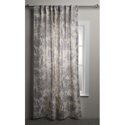 Maison d'Hermine The Miller - Paloma Grey 100% Cotton Set of 1 Curtain - 50" x 124"