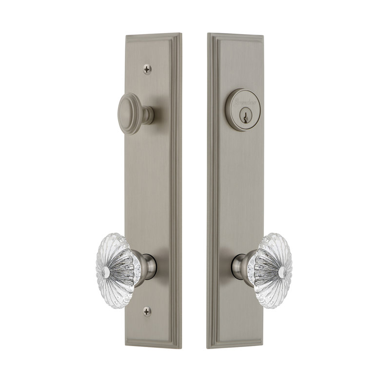 Ensemble d'entrée haut Carré, Nickel satiné, 2,375 po
