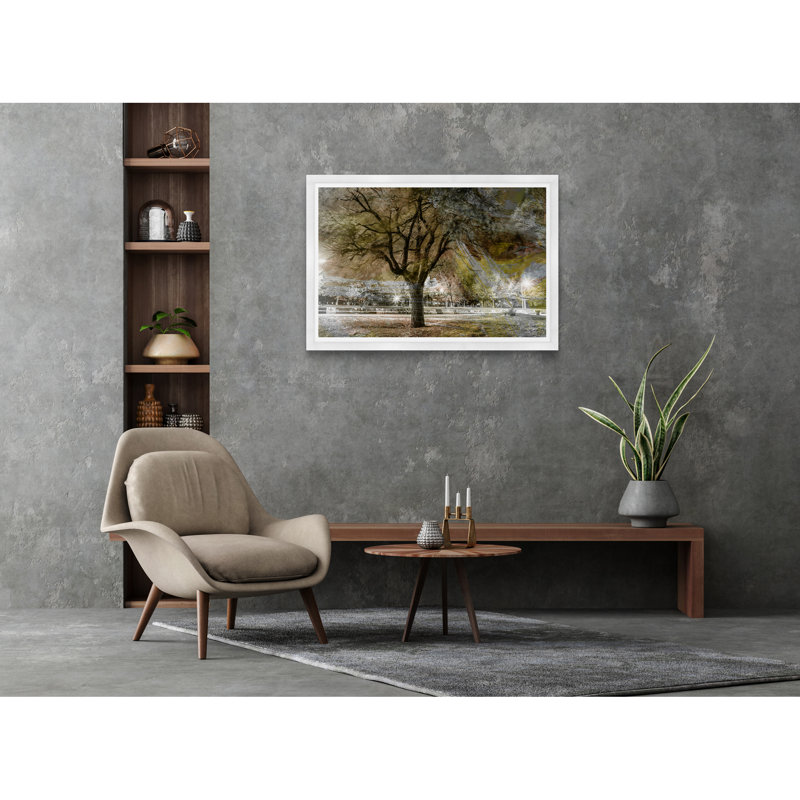 Parc en bronze, H 29 po x l 42 po x P 1,5 po, Cadre blanc