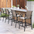 Tabouret de bar d'extérieur en aluminium 27,7 po avec coussin Sunbrella Parag