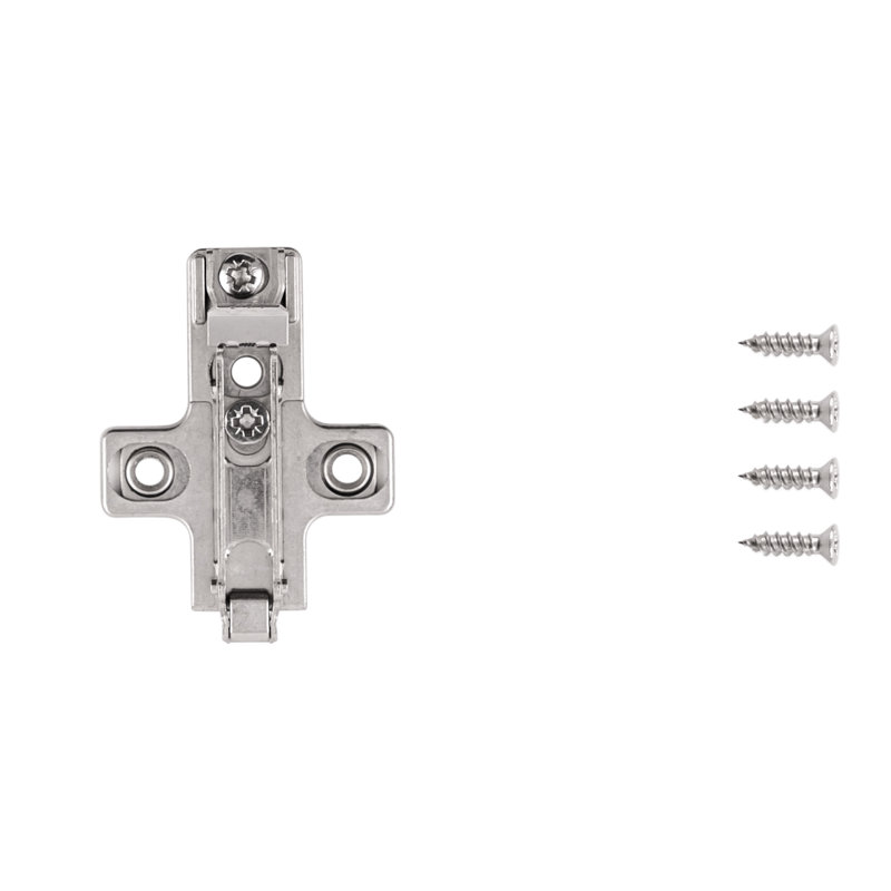 Concealed Self-Closing Hinges  Frameless Self-Close Mounting Plate - Polished Nickel - Cabinet Door Hinges (Set of 2)   , 2