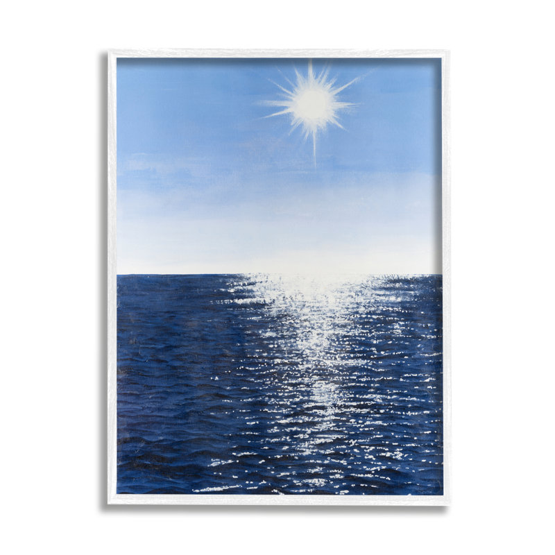 «Summer Sunlight Ocean Reflection» par Michael Willett - photographie à cadre flottant sur bois, H 20 po x l 16 po x P 1,5 po