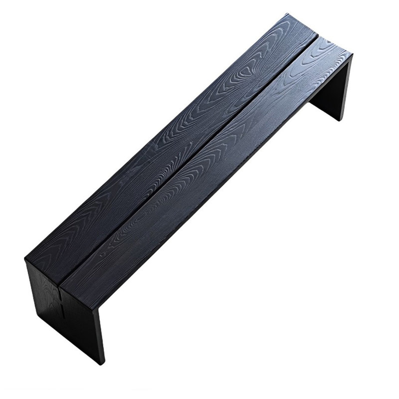 Tabouret de bout en pin noir, H 17,71 po x l 94,48 po x P 13,77 po