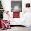 Coussin décoratif rouge en velours avec broderie Merry Christmas