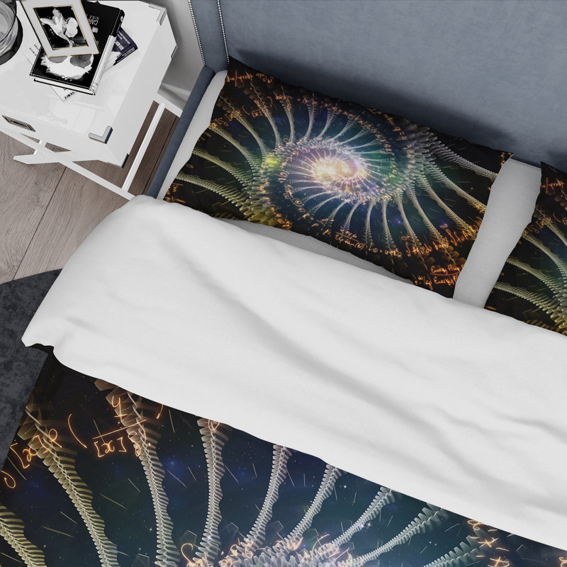 Spiral Helix Fractal Infinity I - Ensemble de housse de couette moderne - Microfibre de polyester