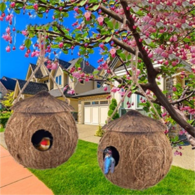 Natural Coconut Bird Houses for Outside