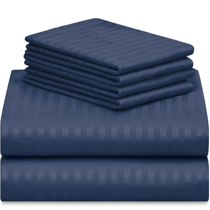 Luxclub 4 PC Navy Full Silky Soft Cooling Extra Deep Pocket Performance Sheet Set, Navy, Full Sheet Set with 2 pillowcases