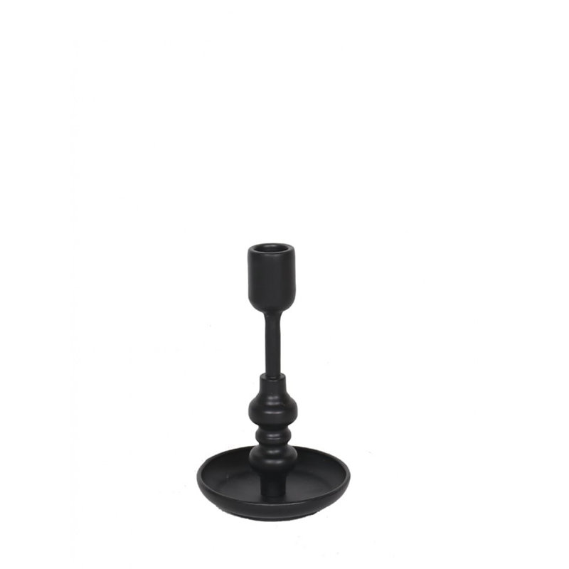 Porte-bougie noir en métal, H 7 po x l 4 po x P 4 po
