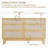 Rattan 6-Drawer Dresser with USB & Outlets, Wood Storage Chest for Bedroom