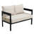 U_Style Multi-Person Outdoor Iron Sofa Set With A Table, Rattan Decoration, Waterproof, Rust-Proof, Suitable For Garden, Lawn Use-1983808263
