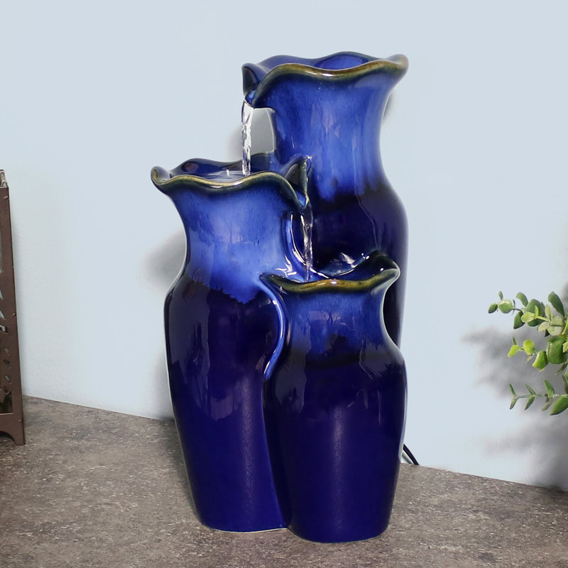 Tiered Pitchers Indoor Ceramic Tabletop Fountain