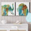 «Painterly Elephant», ensemble de 2 reproductions sur toiles tendues-948888637