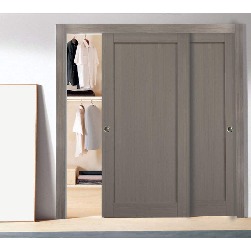 Portes coulissantes à panneaux Quadro, 48 po x 96 po, Gris cendré