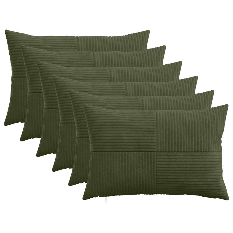 Navy Blue Rectangle Cushion Cover, Rectangle 50cm H x 80cm W, Green