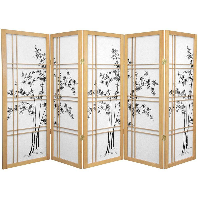 Paravent en bambou Keitez, Naturel, 5 panneaux