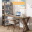 Bureau de direction en L en bois massif brun noisette-1809845838