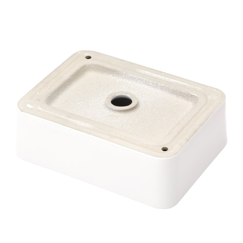 16"x12" White Ceramic Rectangular Bathroom Sink