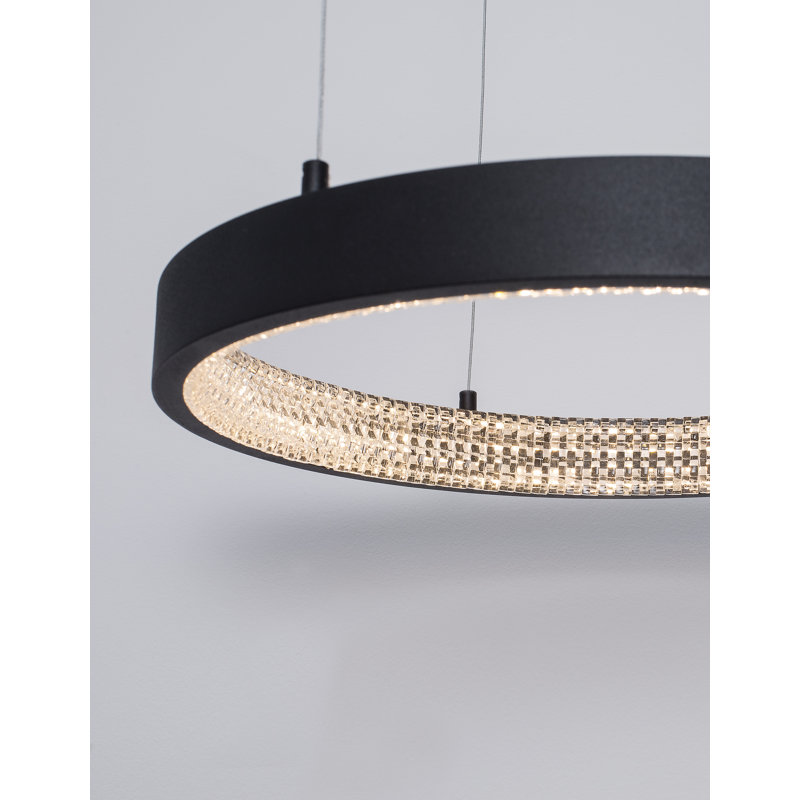 1 - Light Black LED Unique/Statement Pendant, 120cm H x 40cm W x 40cm D