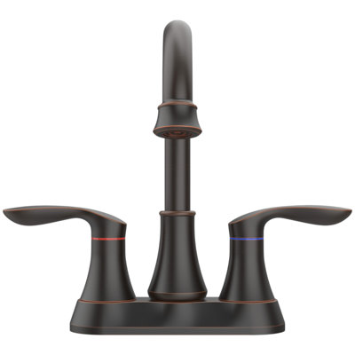 Centerset 2-handle Bathroom Faucet with Drain Assembly