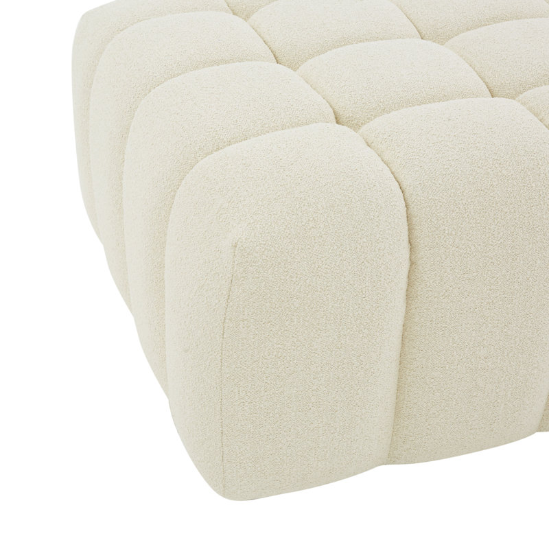 Upholstered Ottoman, Cream
