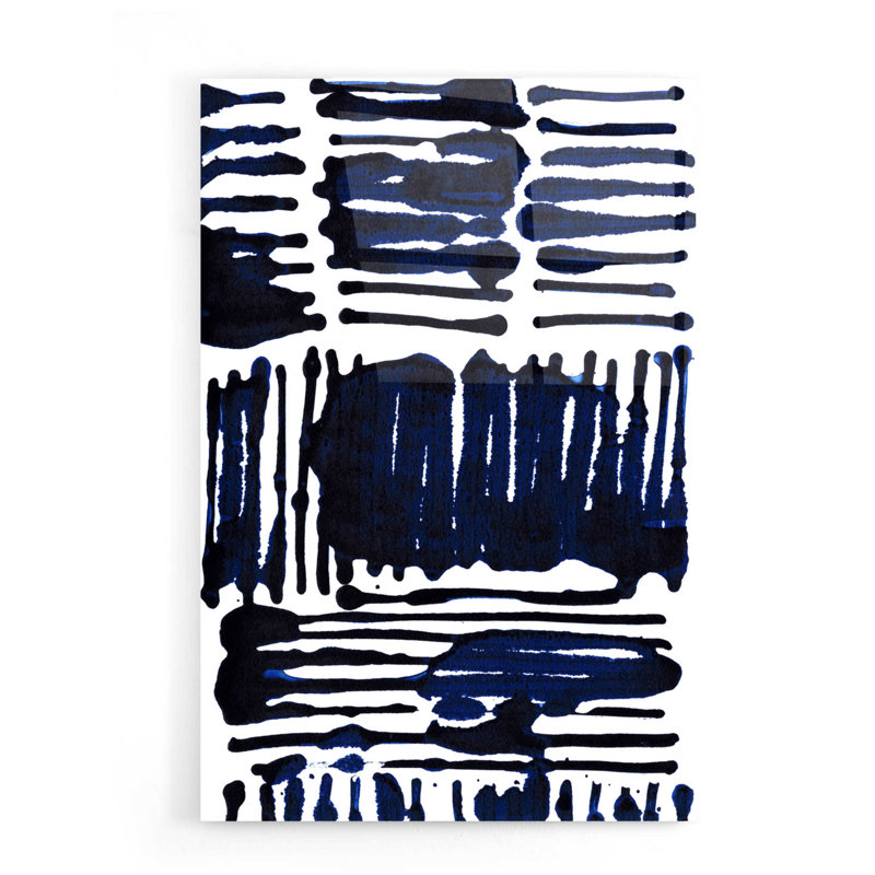 «Indigo Stripes I» par Jodi Fuchs, H 24 po x l 16 po x P 0,2 po