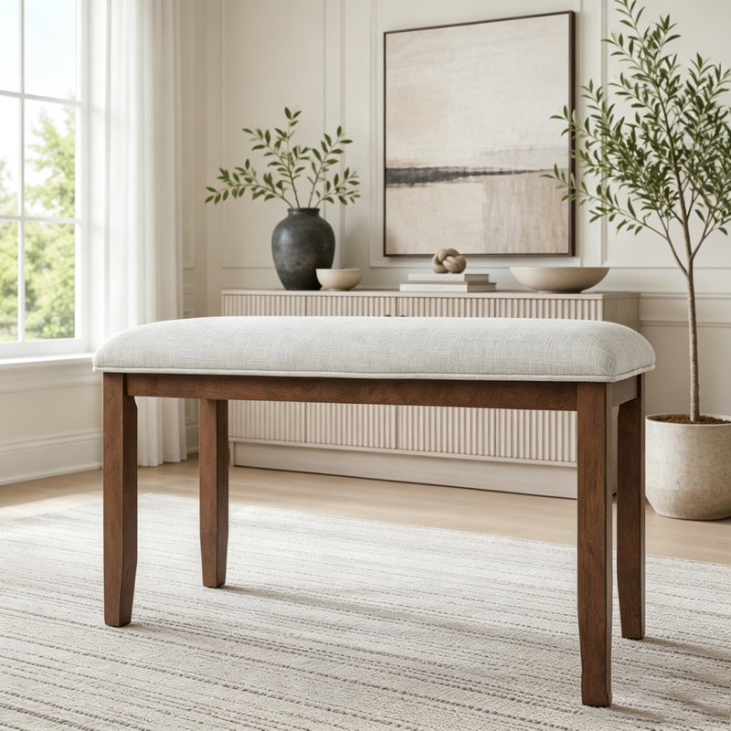 Banc rembourré pour chambre à coucher, Cerisier