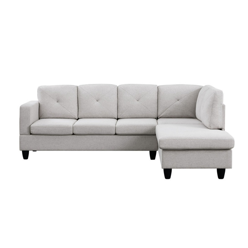 Arsalan 2 - Piece Upholstered Sectional, Light Gray 100% Linen incorrect
