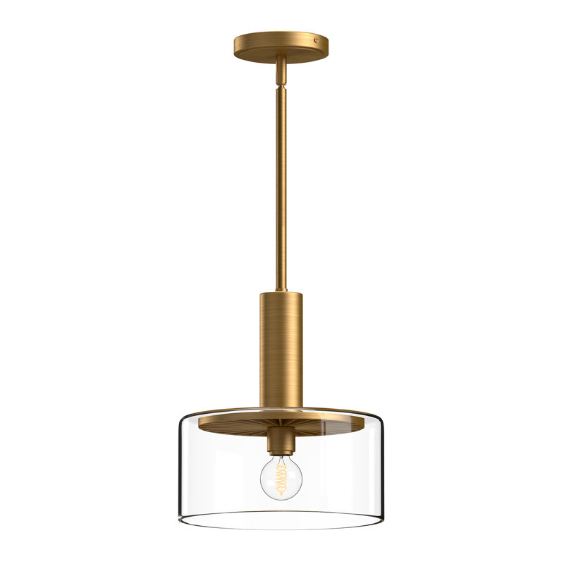 1 - Light Single Pendant, Aged Gold