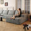 Canapé-lit de 66,9 po, canapé-lit convertible avec coussin, support pour le dos, canapé-lit confortable pour le salon et la chambre à coucher, canapé simple (tissu velours côtelé moelleux)-1897371162