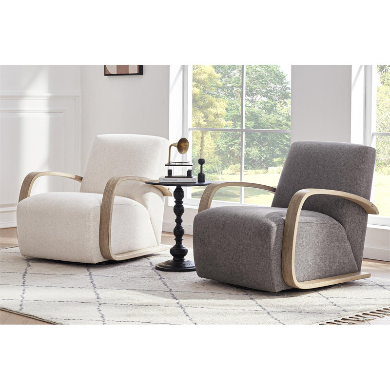 Winham Brehana Swivel Armchair, Driftwood Ash, Washed Linen Performance Weave