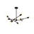 Modern 9 Light Black Sputnik Linear Chandelier