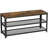 Shoe Rack Shelf Storage Bench with Metal Mesh Shelves and Seat