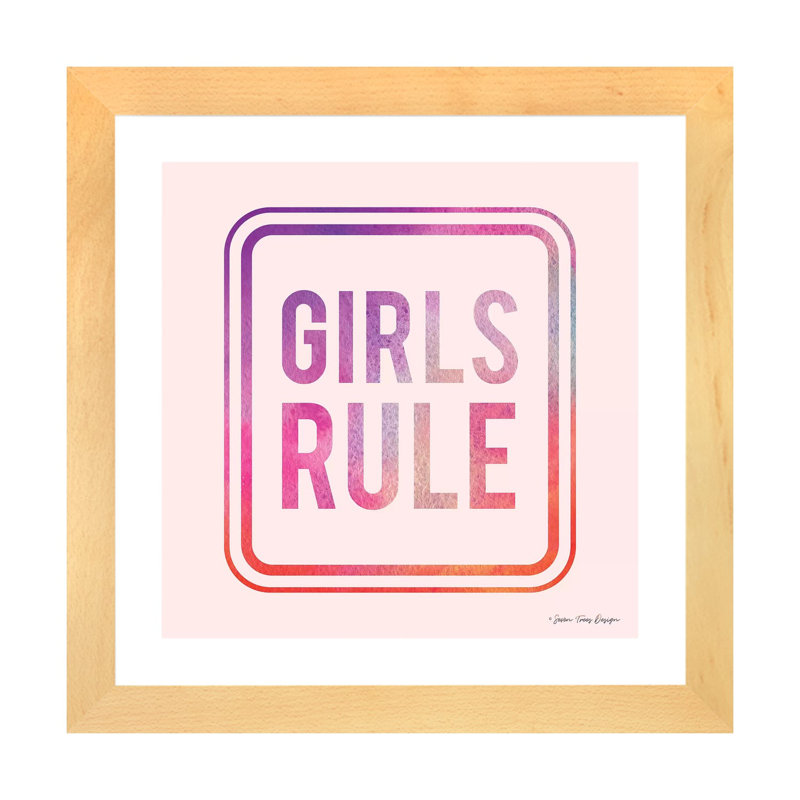 Filles, règle, Papier avec cadre beige, Blanc, H 16 po x l 16 po x p 1 po