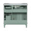 Meuble-lavabo de 36 po avec lavabo en résine, armoire de salle de bain moderne avec deux portes à fermeture douce et quatre tiroirs-2066060059