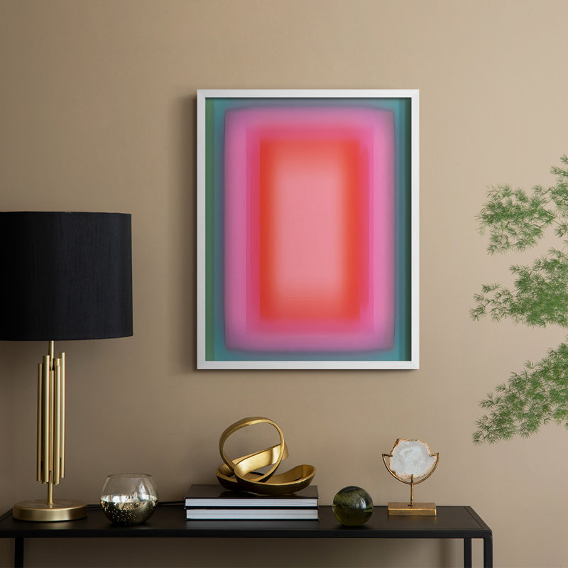 «Vibrant Aura II», reproduction encadrée - bois massif, H 15 po x l 12 po, Blanc