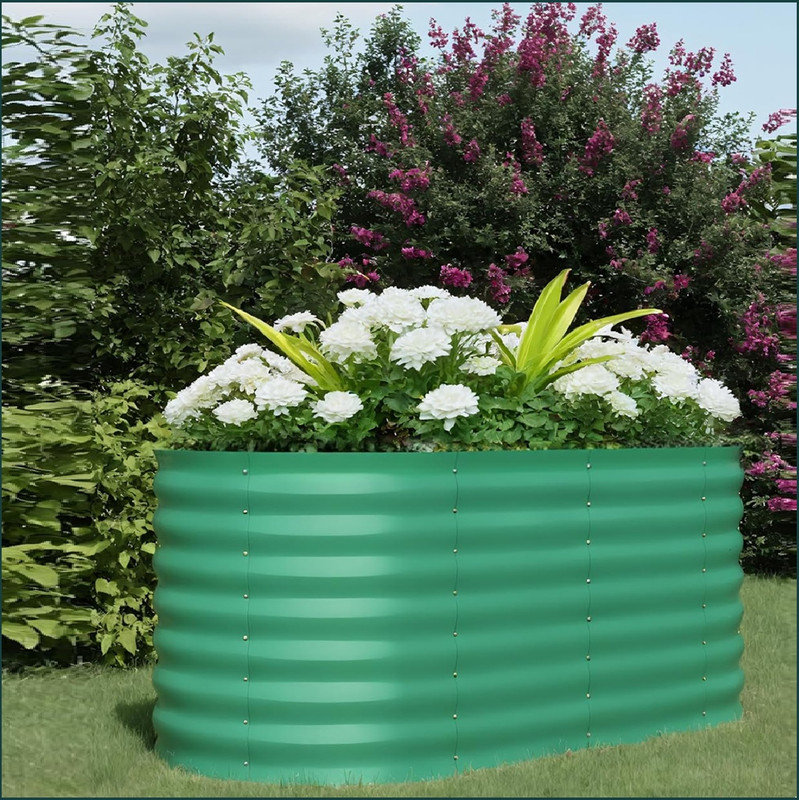 Metal Raised Garden Extension Kit, Green, 24" H x 48" W x 24" D